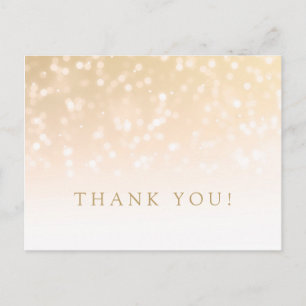 Bedankt Opmerking Gouden Bokeh Sparkle Lights Briefkaart