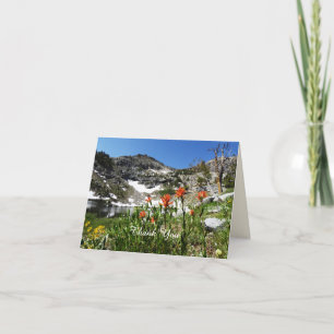 Bedankt Opmerking Kaart, Blank, Wildflowers Mounta