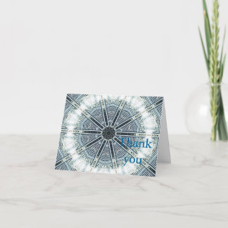 Bedankt Opmerking Kaart Blauw Wit Kaleidoscoop