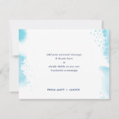 BEDANKT OPMERKING met de hand geletterd aqua blue Kaart (Achterkant)