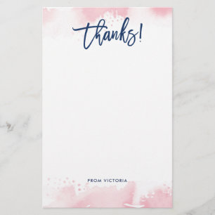 BEDANKT OPMERKING moderne hand geletterde roze wat Briefpapier