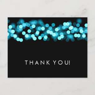 Bedankt Opmerking Turquoise Hollywood Glam Briefkaart