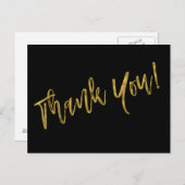 Bedankt Opmerking - Zwart en Faux Gold Folie Briefkaart (Voorkant / Achterkant)