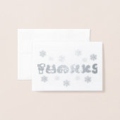 BEDANKT Penguin Dank u Winter Holiday Snowflake Folie Kaarten (Voorkant met envelop)