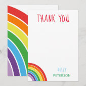 Bedankt Persoonlijke Regenboog Kinderfeestje (Voorkant / Achterkant)