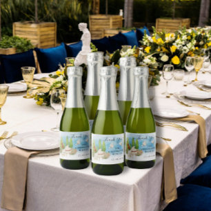 Bedankt piano Vioolduiven Huwelijk Luxe Gift Sparkling Wijnetiket