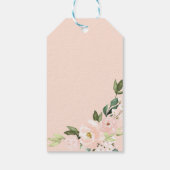 Bedankt - Pink Blush Flowers Geometric Cadeaulabel (Achterkant)