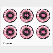 Bedankt Pink Gerbera Voeg je eigen bericht toe Dai Ronde Sticker (Vel)