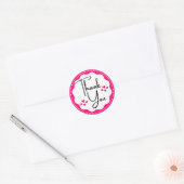 Bedankt Pink Hearts Ronde Sticker (Envelop)