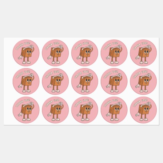 Bedankt Pink Package Sticker (Vel)
