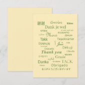 "Bedankt" Polyglot Typografie Groen Ei Wit Bedankkaart (Voorkant / Achterkant)