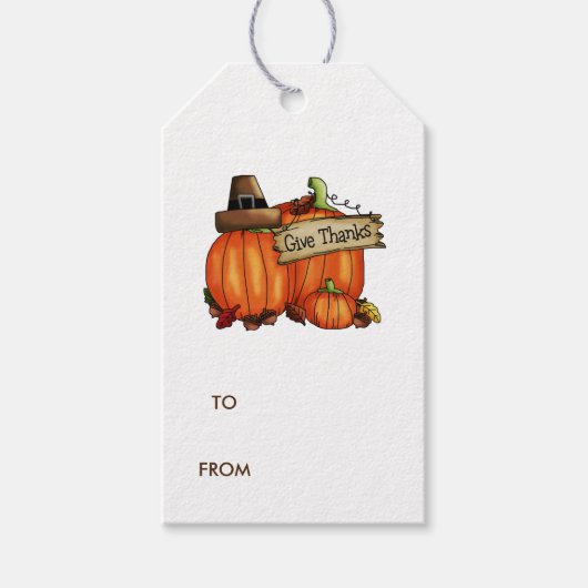 Bedankt pompoen geven cadeaulabel (Voorkant)