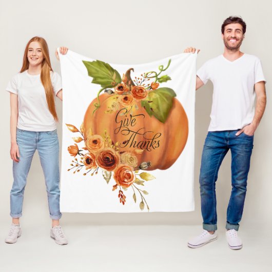 Bedankt pompoen Klassiek Fleece Deken (In situ)