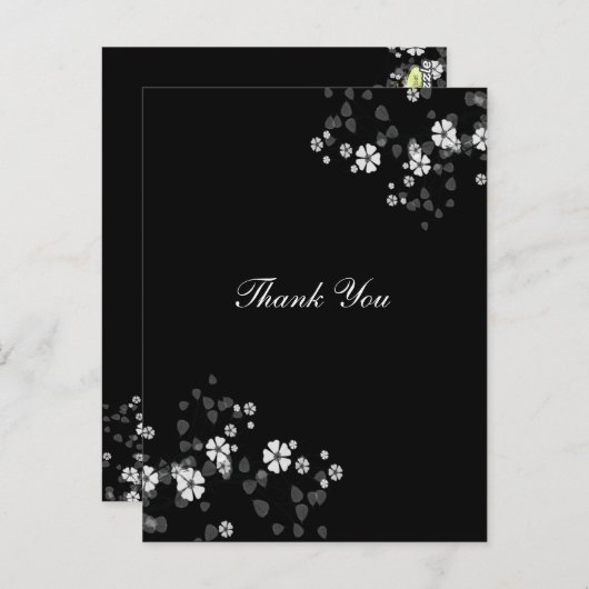 Bedankt postcar, witte bloesems briefkaart (Voorkant / Achterkant)