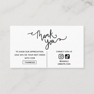 Bedankt Promo Code 2025 Sociale Media Uw Logo Visitekaartje