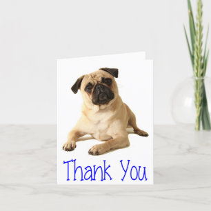 Bedankt Pug Puppy Dog Blank Note Kaart