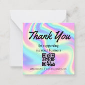 Bedankt QR Code Business Holographic Kleurrijk Notitiekaartje (Voorkant)