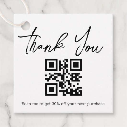 Bedankt QR-code voor kleine bedrijven Bedankjes Labels (Voorkant)