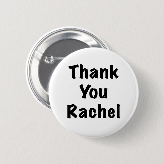 Bedankt Rachel Ronde Button 5,7 Cm (Voorkant /achterkant)