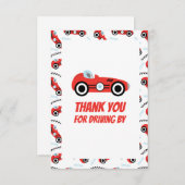 Bedankt Racing Car Theme Kaart (Voorkant / Achterkant)