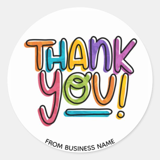 Bedankt Rainbow Bedankt bedanken voor de business Ronde Sticker (Voorkant)