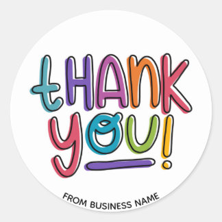 Bedankt Rainbow Bedankt bedanken voor de business Ronde Sticker