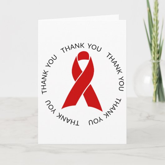 Bedankt Red Awareness Ribbon Kaart (Voorkant)