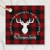 Bedankt Red en Black Buffalo Plaid Bedankjes Labels (Voorkant)