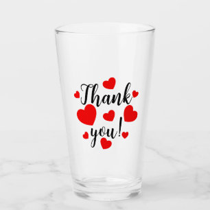 Bedankt Red Hearts Glass Cup Glas