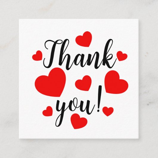 Bedankt Red Hearts Informatiekaartje (Voorkant)