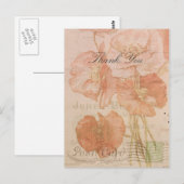 Bedankt Red Pink Poppies  Style Collage Briefkaart (Voorkant / Achterkant)