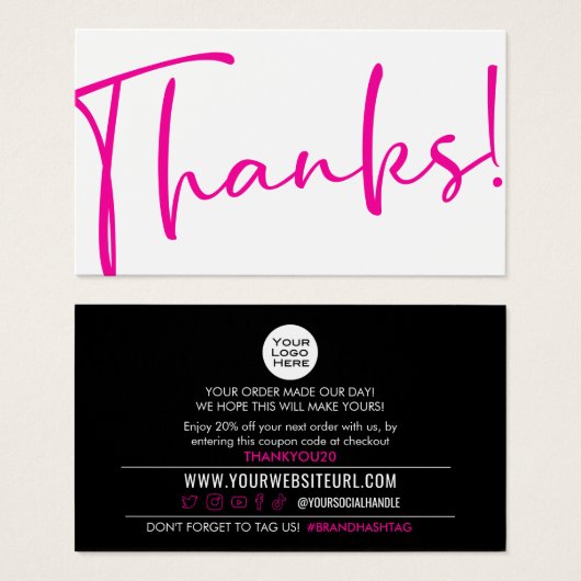 Bedankt! Relaxed Moderne Invoeging van de Korting  Visitekaartje (Voorkant /achterkant)