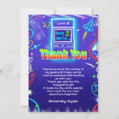 Bedankt Retro Arcade Power Up Gaming Verjaardag (Voorkant)