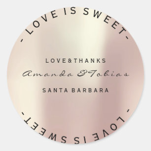 Bedankt Rood goudglas Huid Ronde Sticker