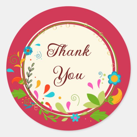 Bedankt rood ronde sticker (Voorkant)