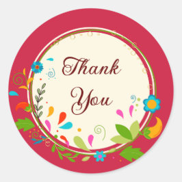 Bedankt rood ronde sticker