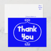 Bedankt Royal Blue & White Hearts Wedding, Love Briefkaart (Voorkant / Achterkant)