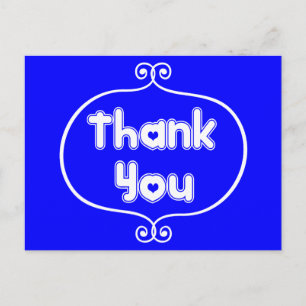 Bedankt Royal Blue & White Hearts Wedding, Love Briefkaart