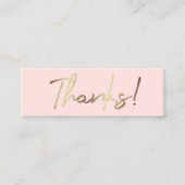 bedankt roze achtergrondkaart mini visitekaartje (Voorkant)