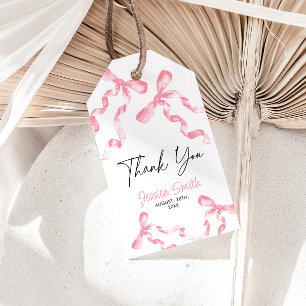 Bedankt Roze Lint Cadeaubijsluiter Cadeaulabel