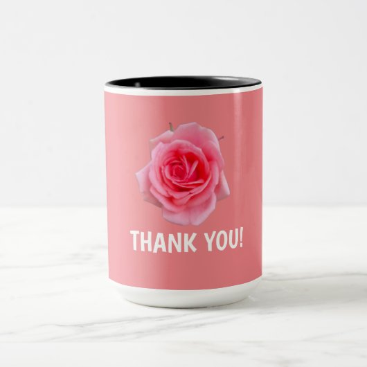 Bedankt roze roos mok (Midden)