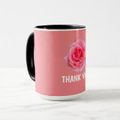 Bedankt roze roos mok (Voorkant links)