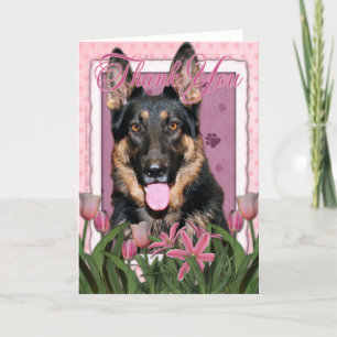Bedankt - Roze Tulpen - Duitse Herder - Kuno