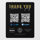 Bedankt Scannen naar Logo-kwaliteitscode betalen z Raamsticker (Vel)