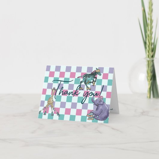 Bedankt schaatsen baby shower kaarten (Voorkant)