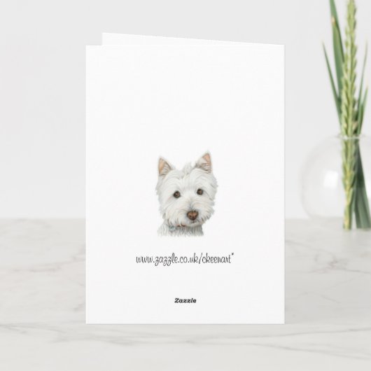 Bedankt Schattigee Westie Dog Kaart (Achterkant)