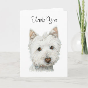 Bedankt Schattigee Westie Dog Kaart