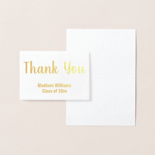 Bedankt Script Afstuderen naam Gold Foil Folie Kaarten (Display)