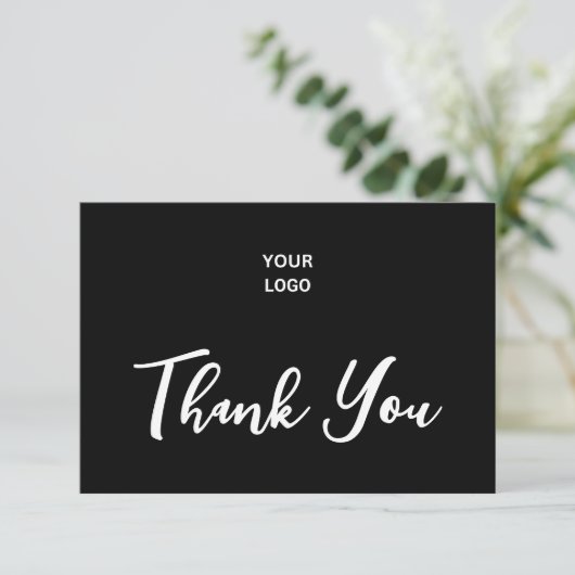 Bedankt Script Blank op Back Business Logo Black (Staand voorkant)
