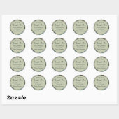 Bedankt Script Groen & Wit Bloemen Baby shower Ronde Sticker (Vel)